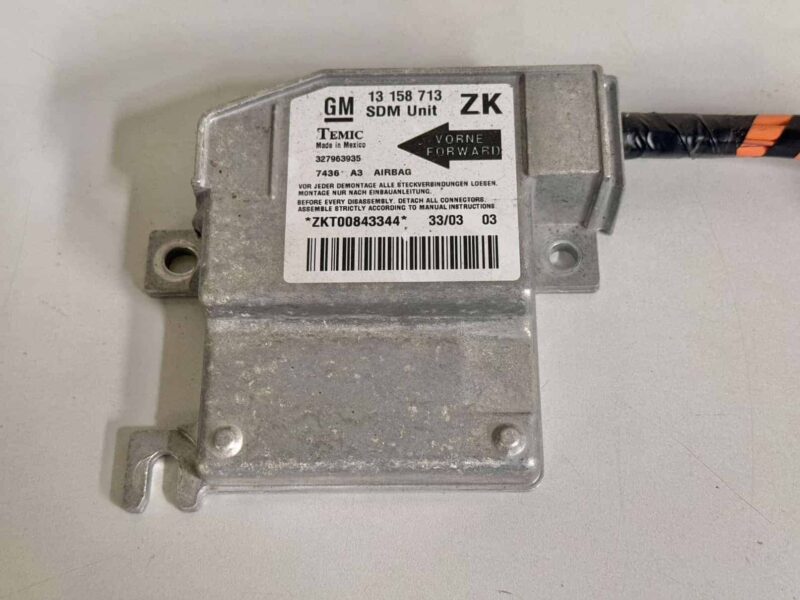 Original gebraucht Airbag Modul Steuergerät OPEL MERIVA 2003. Oe-Teilenummer: GM-13158713, Temic-327963935, 13158713, 327963935