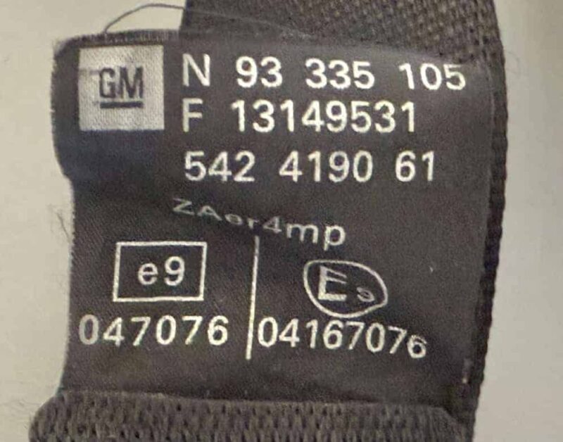Original gebraucht Sicherheitsgurt vorne rechts OPEL MERIVA 2003. Oe-Teilenummer: 5424212, 542419061, 5424212