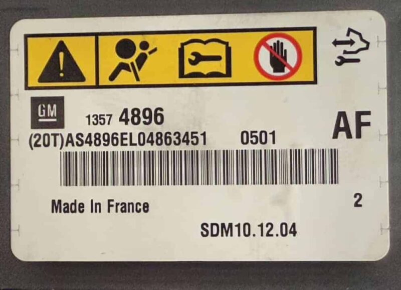 Original gebraucht Airbag Steuergerät OPEL ASTRA-J 2011. Oe-Teilenummer: 13574896, 1357511801, 13574896