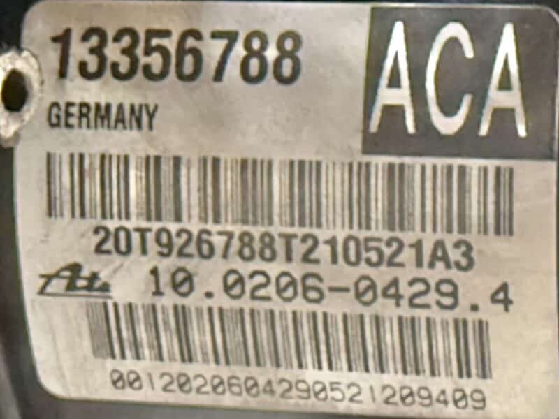 Original gebraucht ABS-Block Pumpe Hydraulikblock Steuergerät OPEL ASTRA-J 2011. Oe-Teilenummer: 13356788, 10020604294, 13356788, 10096045223