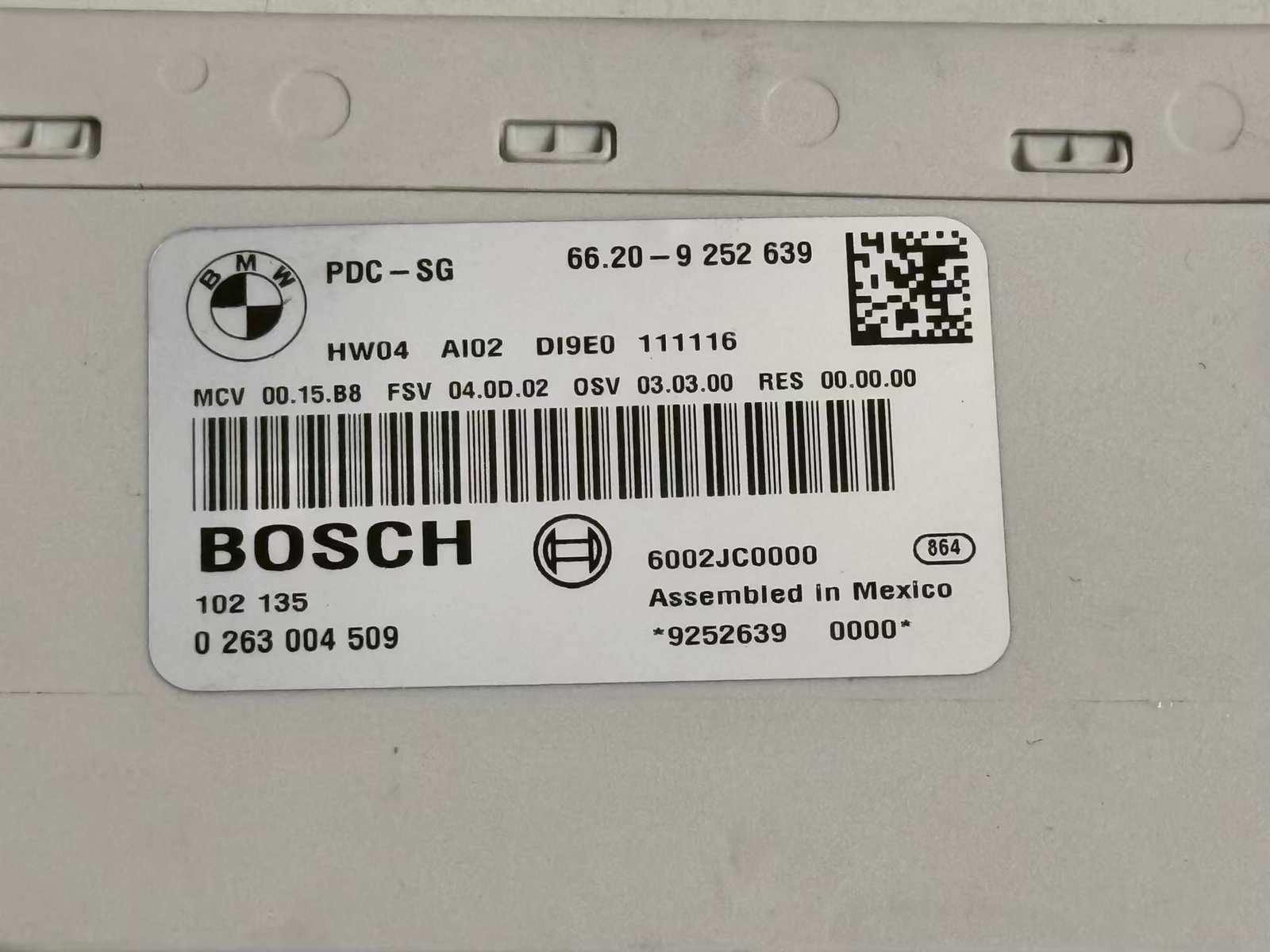 Steuergerät Einparkhilfe PDC Module BMW 116i E81 2011 0263004509, 66209252639