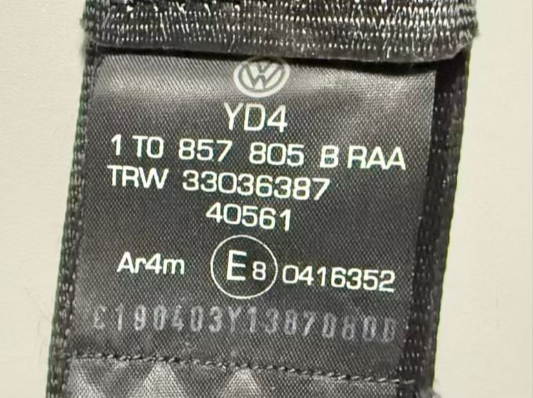 Sicherheitsgurt Gurt Links Hinten VW Touran 1.6 FSI 1T1 Trend 2003 1T0857805B
