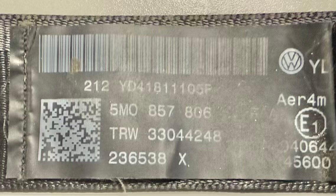 Sicherheitsgurt Gurt rechts hinten VW Golf Plus 2005 5M1 1,6 FSI 5M0857806