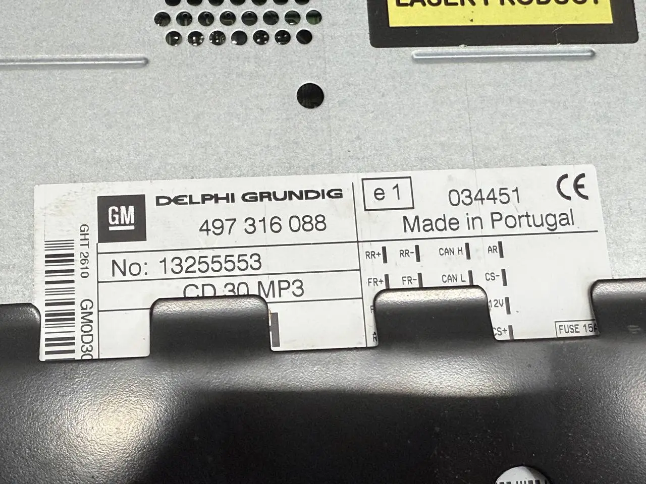 Radio CD 30 MP3 ASTRA-H 1.6 DOHC 2007 13255553