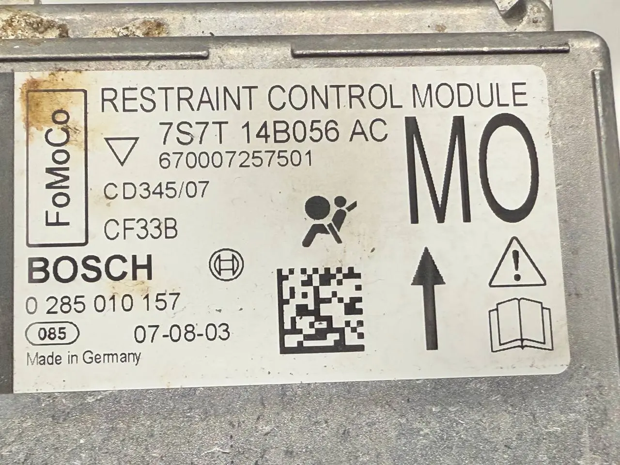 Original Airbag Steuergerät FORD Mondeo CA2 2.0L TDCi 2008 7S7T14B056AC