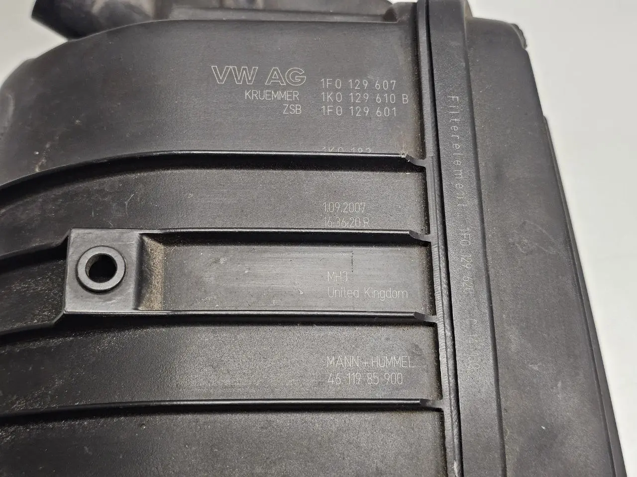 Luftfiltergehäuse Komplett VW Golf Plus 2006 5M1 1,6 1F0129607, 1F0129620