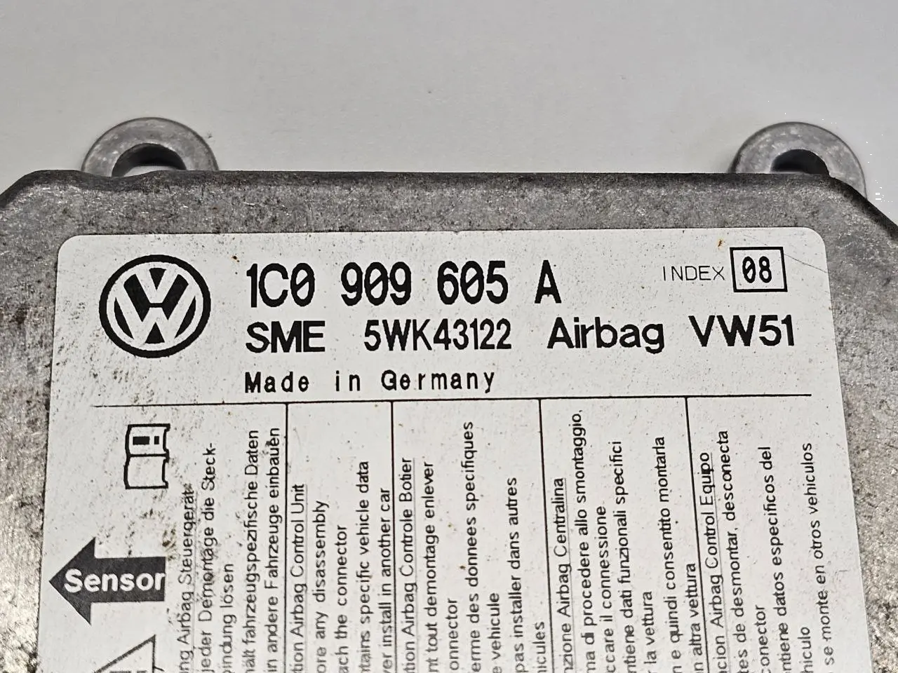 Airbagsteuergerät VW New Beetle 1C1 1.4 2004 1C0909605