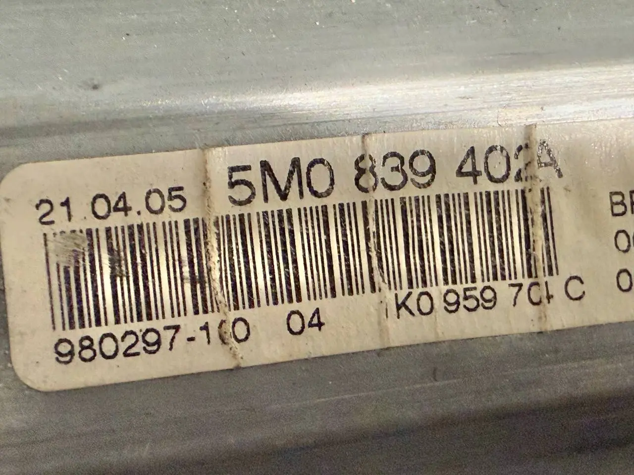 Fensterhebermotor hinten rechts VW Golf Plus 2006 5M1 1,6 5M0839402A