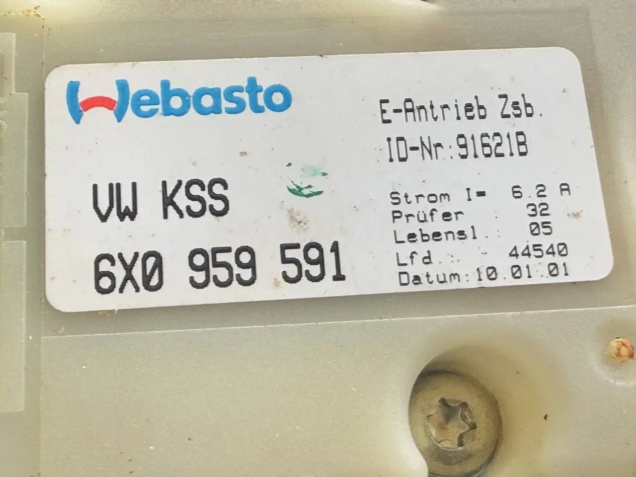 Schiebedach decke Innendach Himmel SKODA Fabia 6Y5 2001 Kombi 6X0877255, 916218