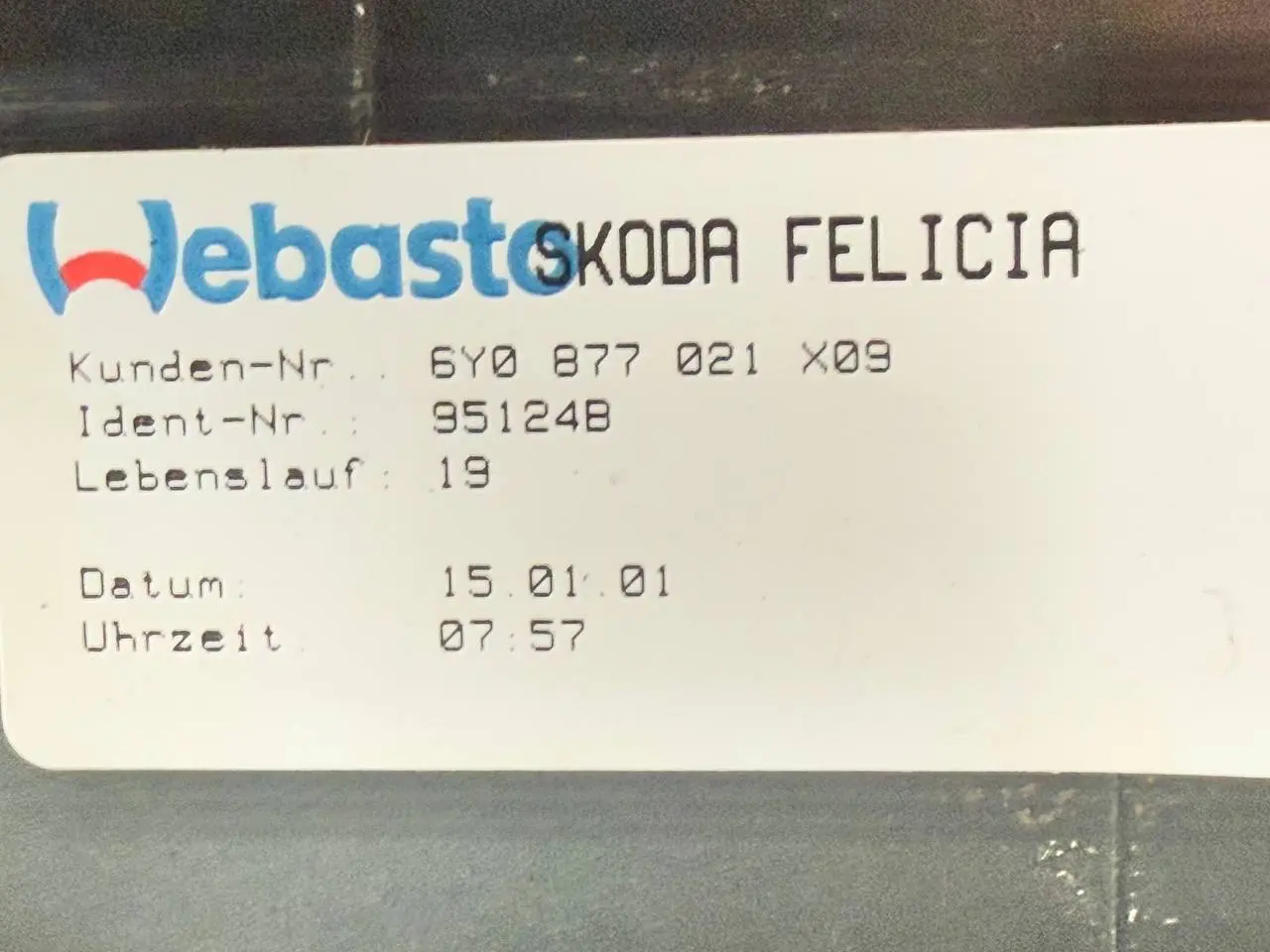 Schiebedach decke Innendach Himmel SKODA Fabia 6Y5 2001 Kombi 6X0877255, 916218