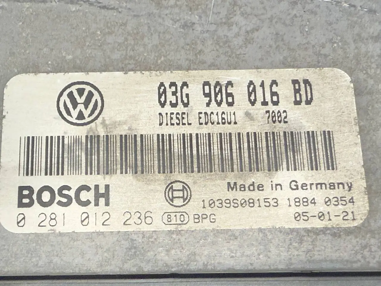 Steuergerät ECU Motorrechner SKODA Octavia 1Z5 1,9 TDI 2004 Kombi 03G906016BD
