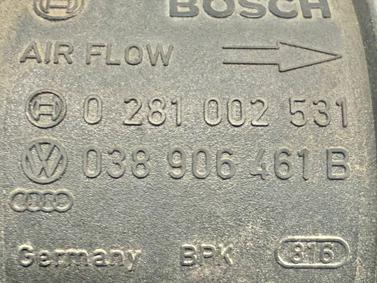 Luftmassenmesser Luftmengenmesser für Golf5 1K1 VW Golf5 1K1 1.4L 0281002531