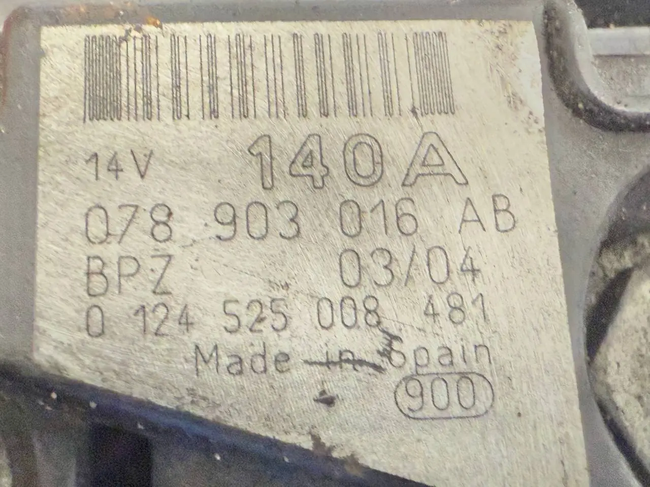 Lichtmaschine Generator Alternator Audi A6 Avant 4B5 TDI 2.5L 2002 078903016AB