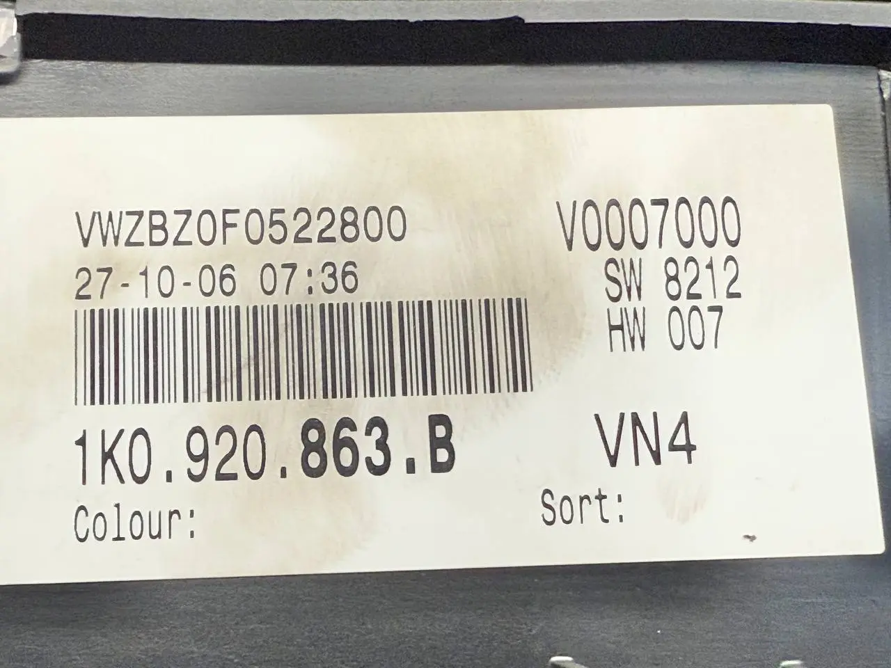 Tacho Tachometer Kombiinstrument Golf 5 1K1 1,9 TDI 2006 1K0920863B