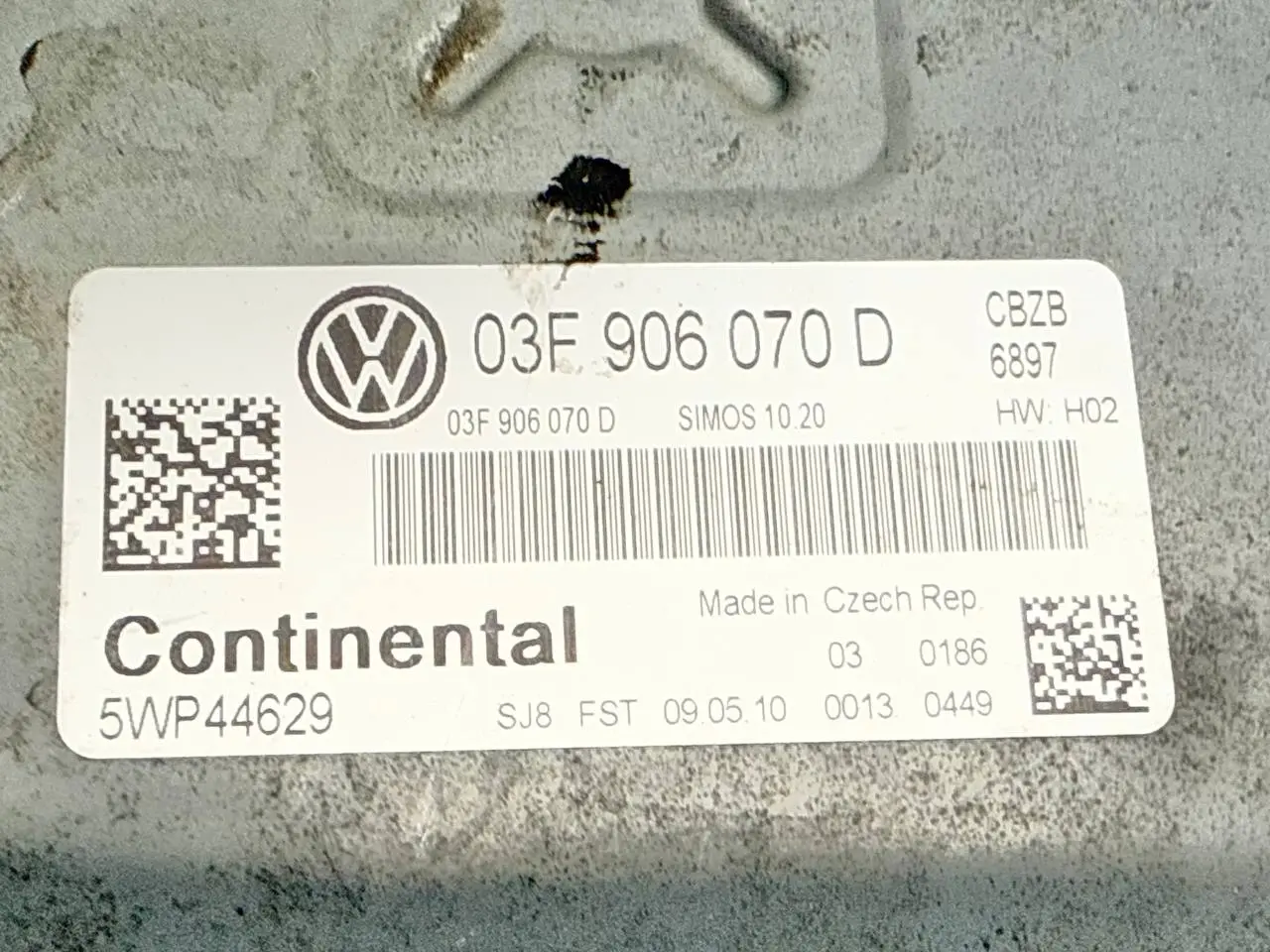 Motorsteuergerät Steuergerät ECU 1.2 105PS VW Polo V 6R 1,2 TSI 2010 03F906070D
