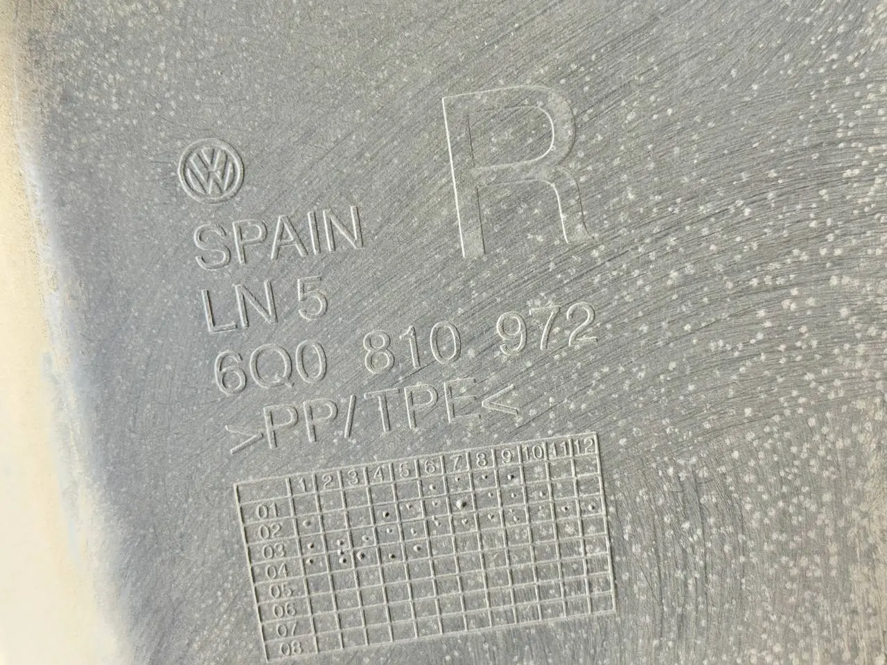 Radhausschale Innenkotflügel hinten rechts für VW Polo 9N1 1,2L 2002 6Q0810972