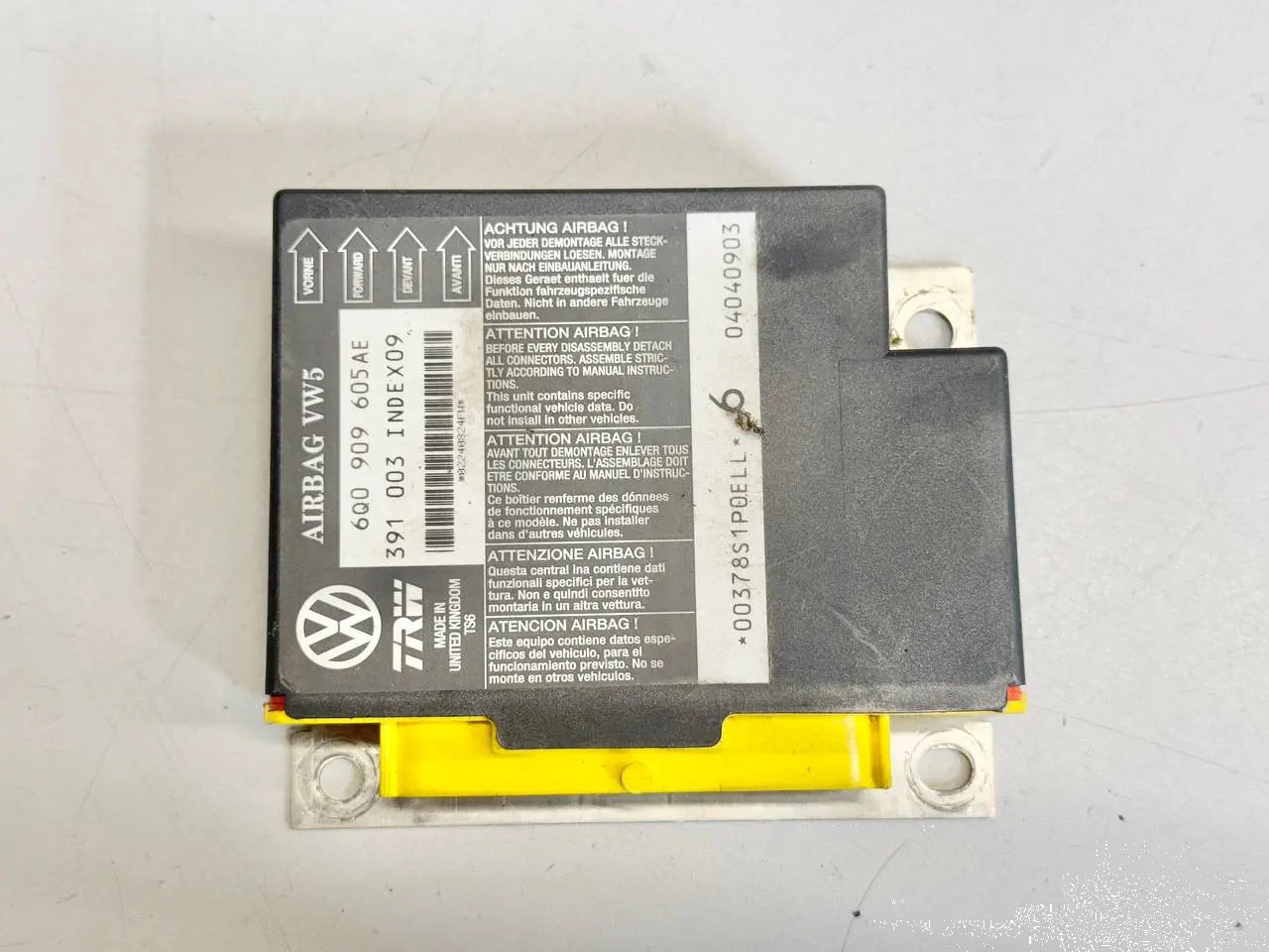 Airbagsteuergerät Steuergerät Aufprallsensor Seat Ibiza 6L 1.4 2003 6Q0909605AE