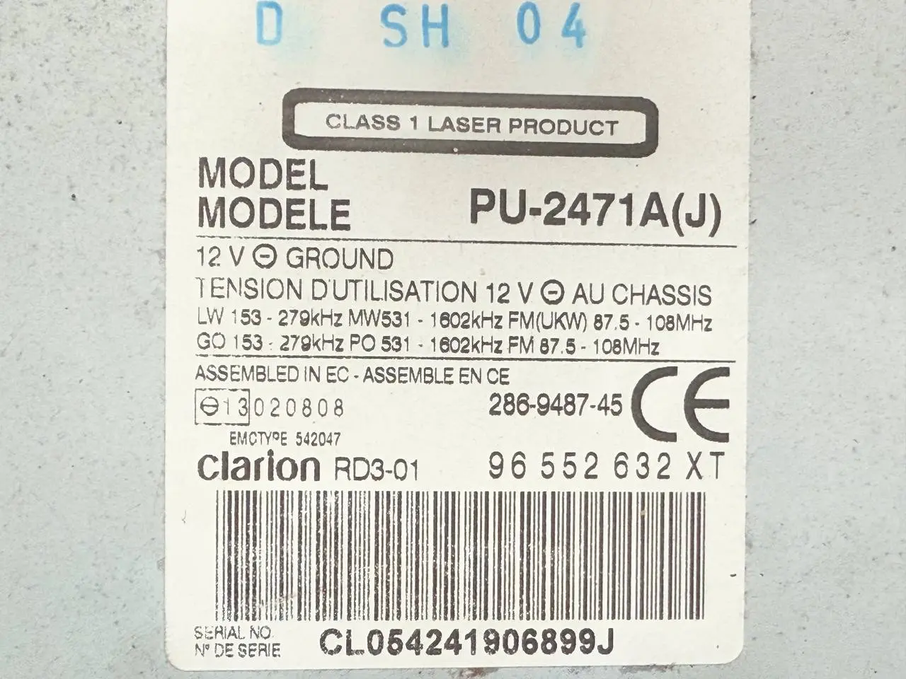 Radio Navi Steuergerät Peugeot 206 1.4L 2004 286948745