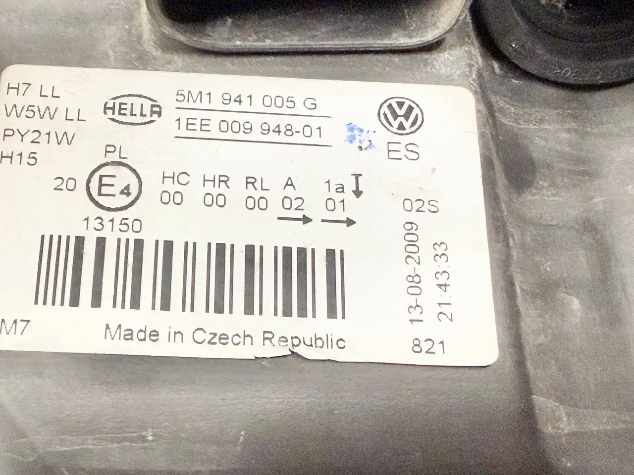 Frontscheinwerfer links Golf Plus 2005 VW Golf Plus 5M 1,4 TSI 2010 5M1941005G