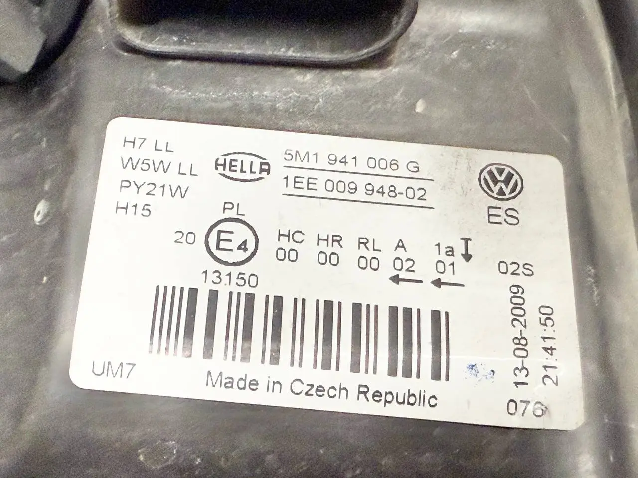 Frontscheinwerfer Scheinwerfer Leuchte VW Golf Plus 5M 1,4 TSI 2010 5M1941006G