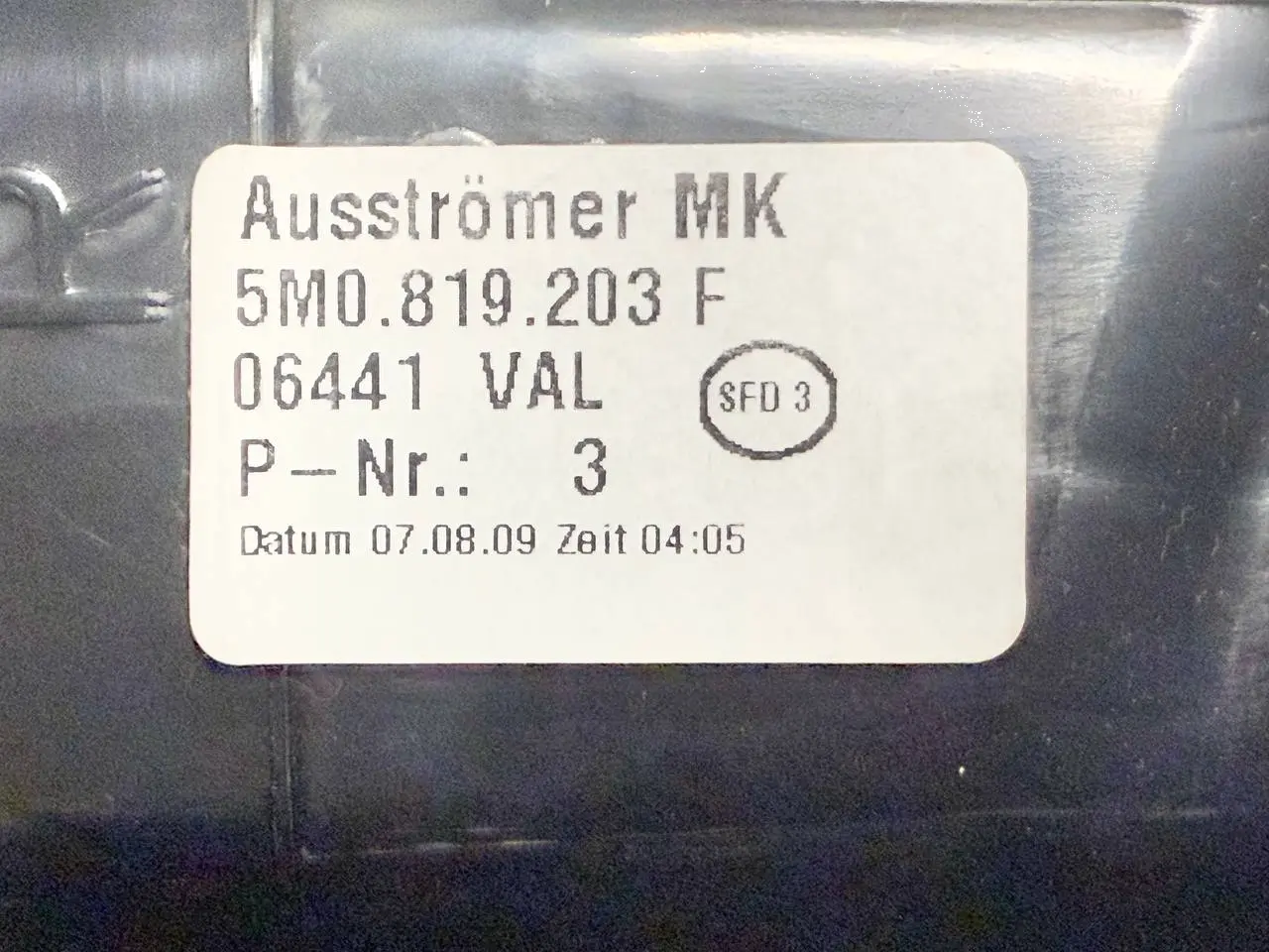 Mittelkonsolenschacht Abdeckung hinten VW Golf Plus 5M 1,4 TSI 2010 5M0862533D