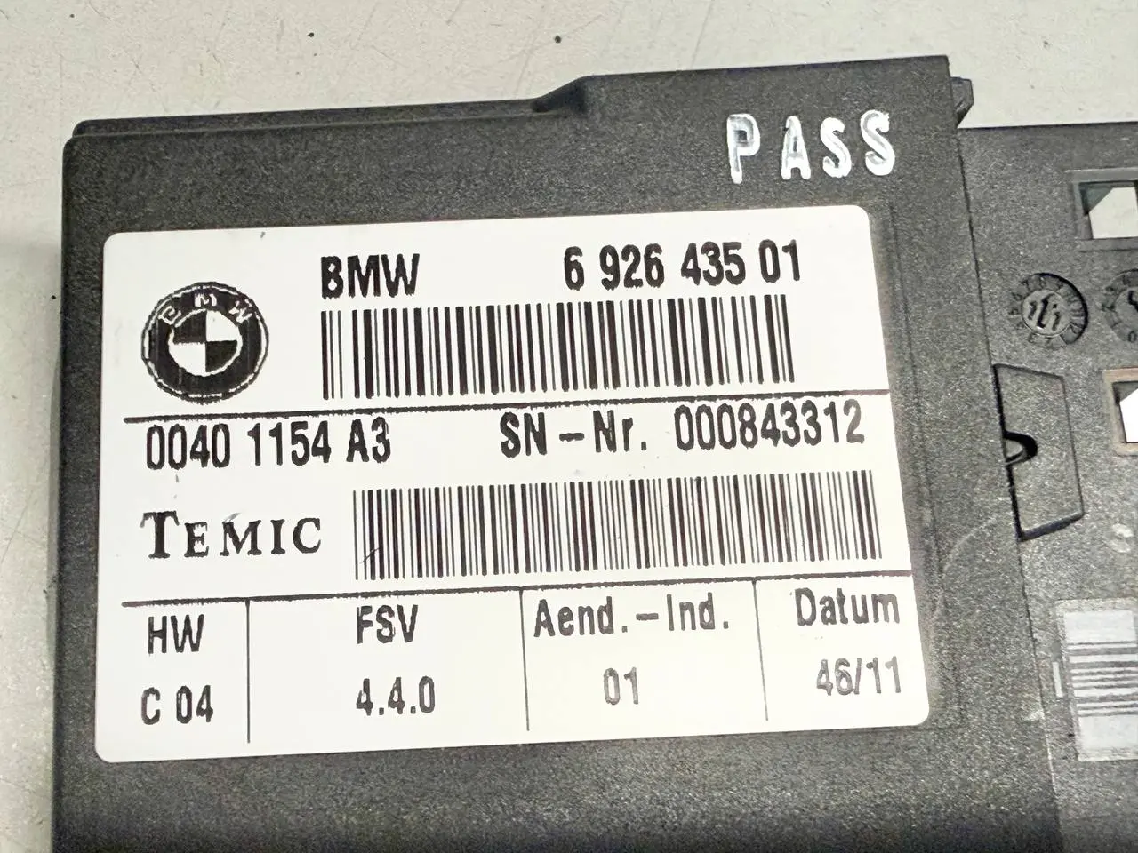 Sitzheizungsmodul Steuergerät Sitz vorne rechts BMW 116i E81 2011 692643501