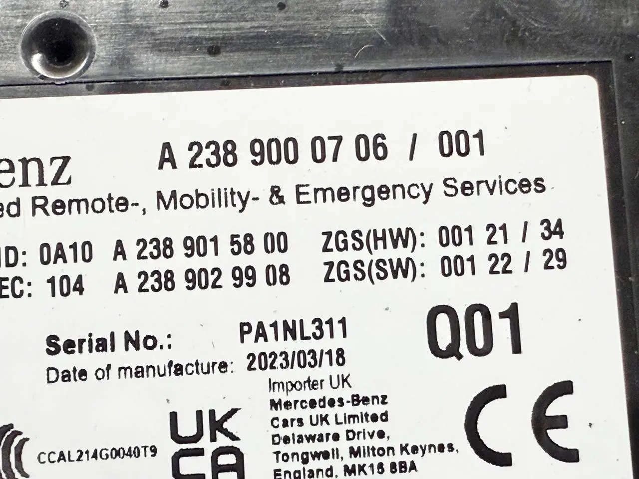 Kommunikationsmodul Benz Mercedes Benz W907 Sprinter 311 CDI 2023 A2389000706