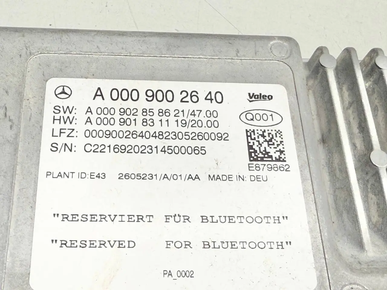 Bluetooth-Modul Benz Mercedes Benz W907 Sprinter 311 CDI 2023 A0009002640