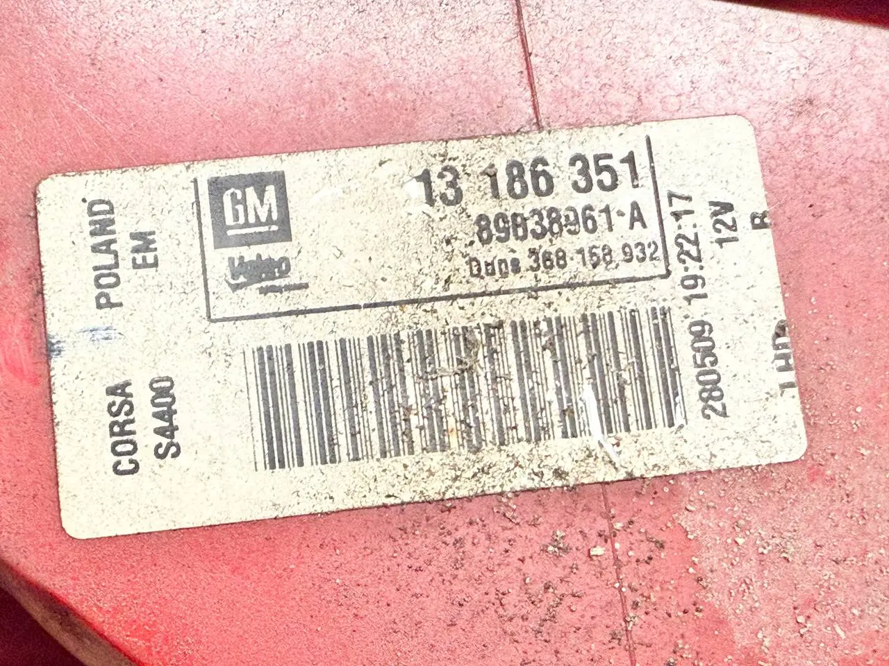 Heckleuchte Rücklicht rechts Corsa-D 1.4L 2008 Opel Corsa-D 1.4L 2008 13186351