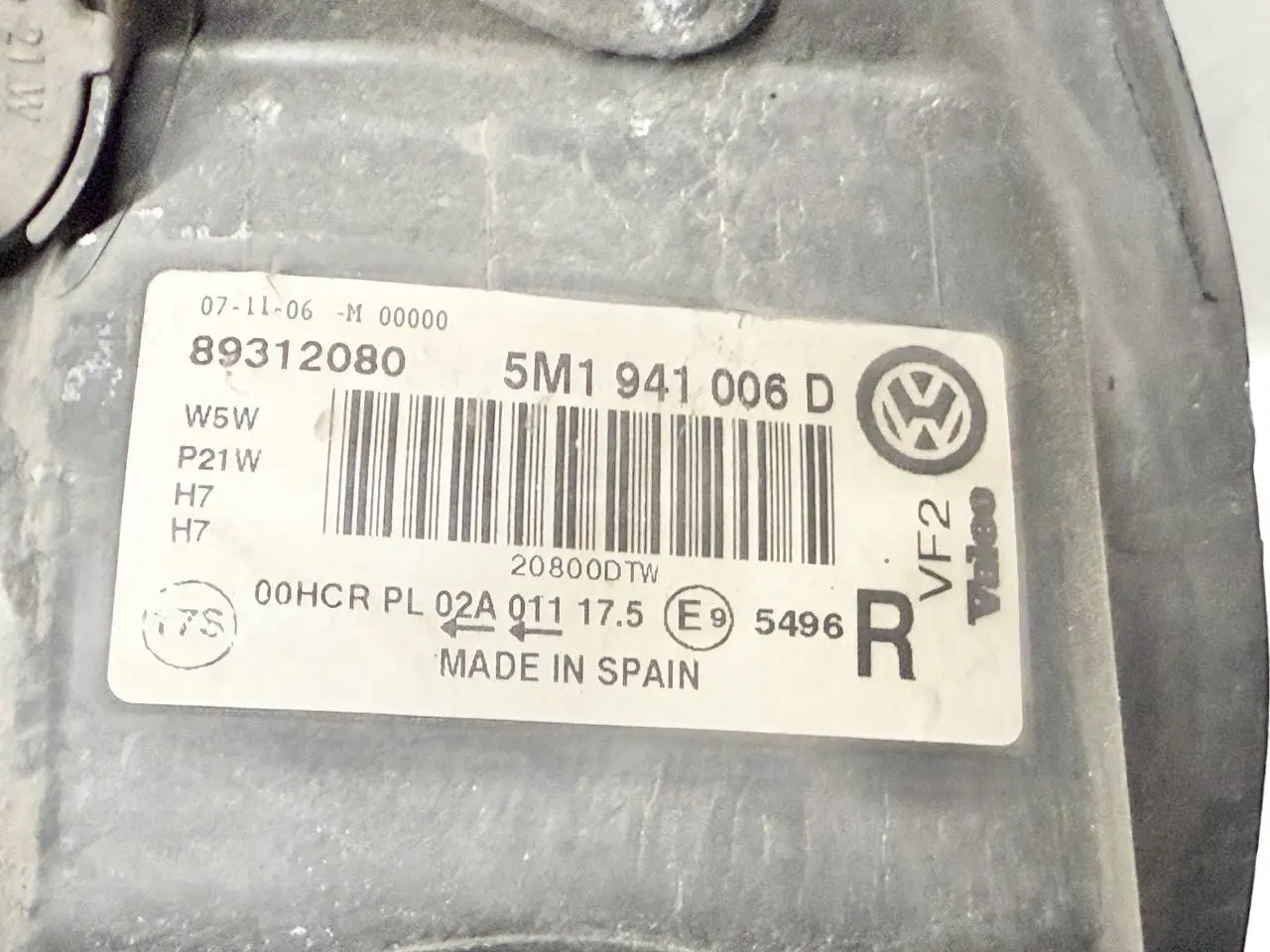 Frontscheinwerfer rechts Golf Plus VW Golf Plus 2006 5M1 1,6 FSI 5M1941006D