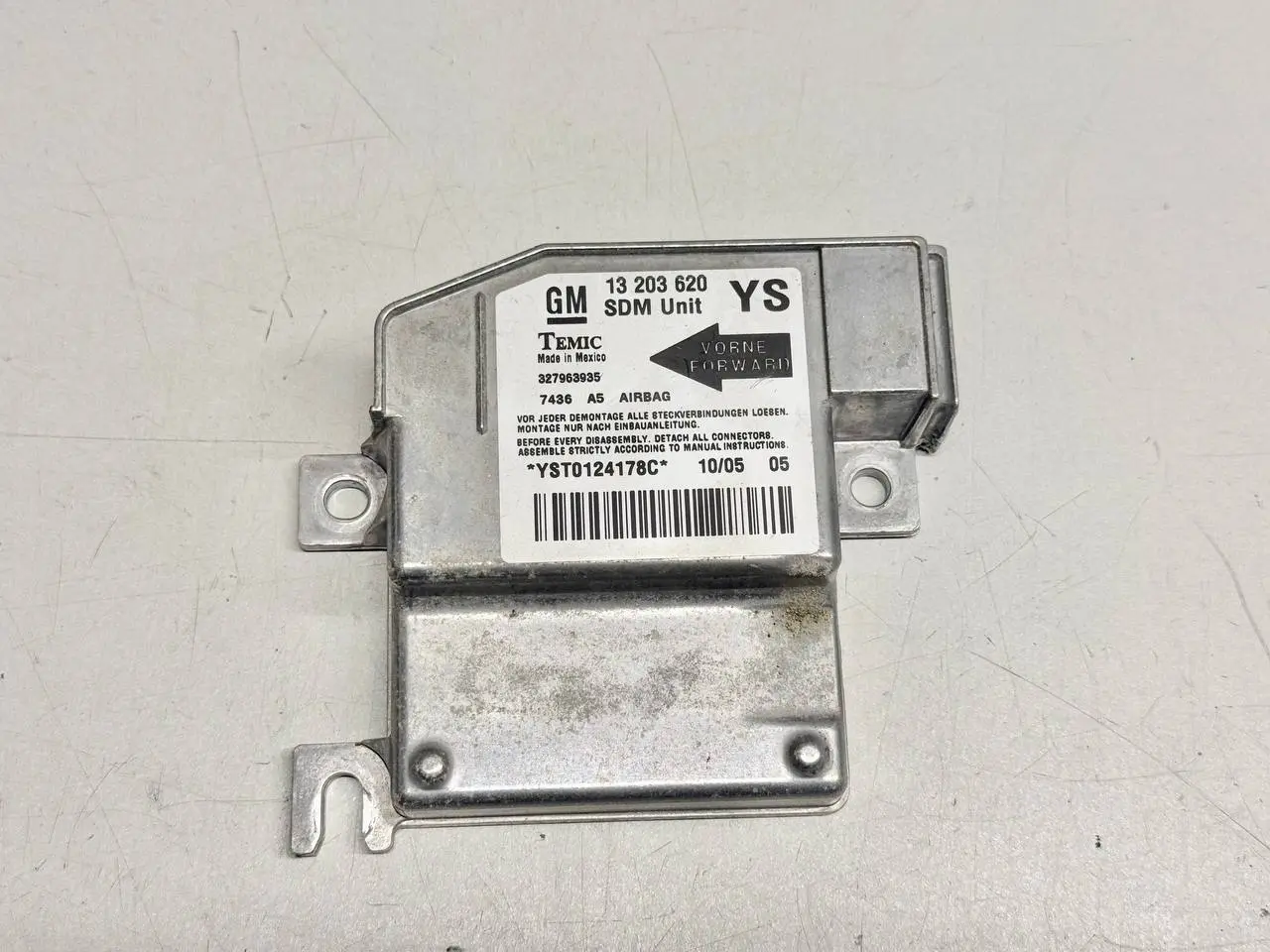 Airbagsteuergerät Meriva A MERIVA-A 1.4L 2005 Opel MERIVA-A 1.4L 2005 13203620
