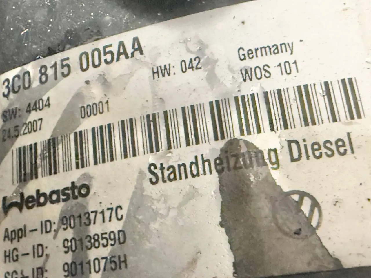 Webasto Standheizung Steuermodul Passat VW Passat 3C Limo 1.9L TDI 3C0815005AA