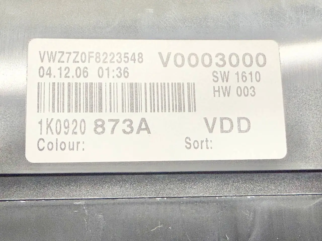 Tacho Kombiinstrument VW Golf V 5 2007 1K1 1.4L TSI 1K0920873A, A2C53023102